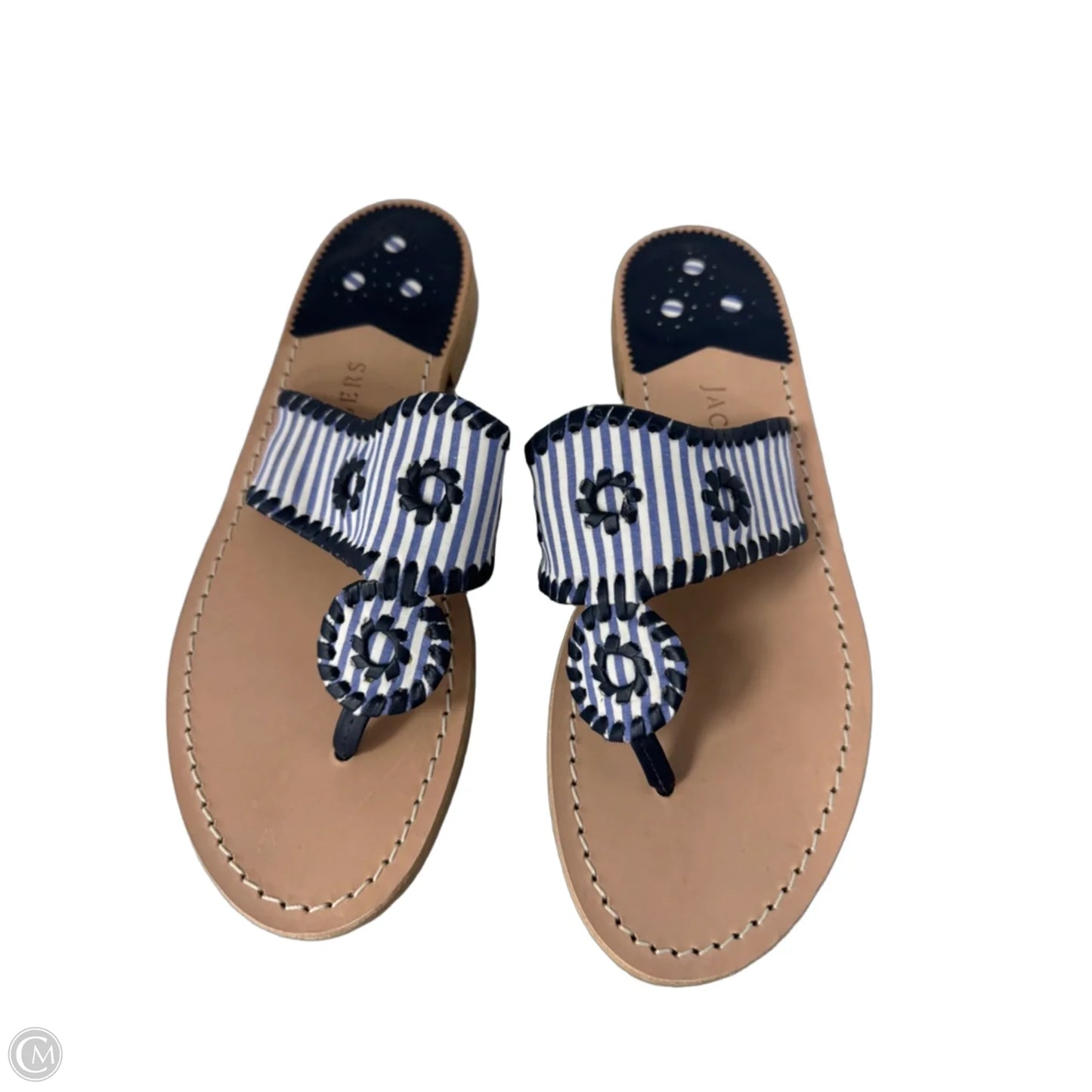 Sandals Flats By Jack Rogers In Blue & White, Size: 9