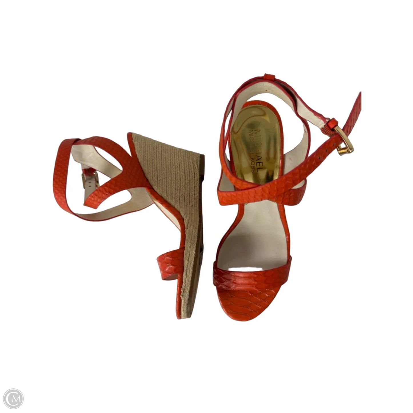 Sandals Heels Wedge By Michael By Michael Kors In Orange, Size: 9
