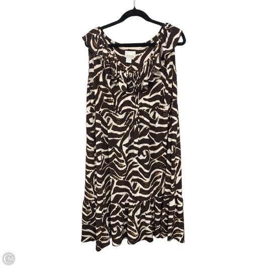 Dress Casual Short By Donna Morgan In Brown & Cream, Size: 16