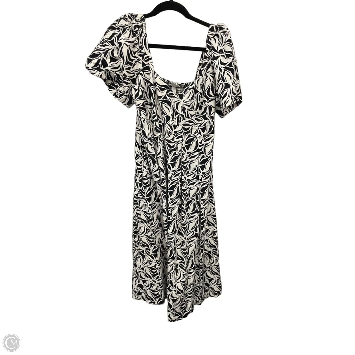 Dress Casual Midi By A New Day In Black & Cream, Size: 12
