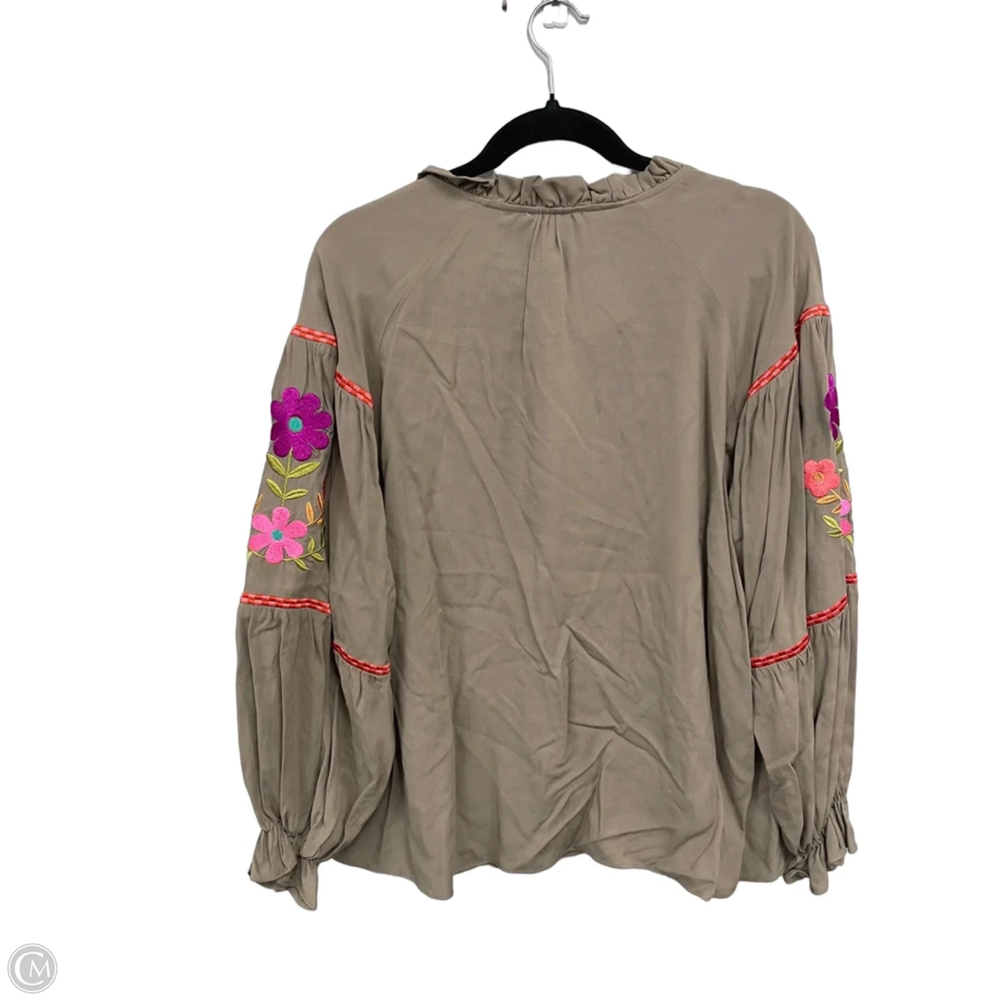 Top Long Sleeve By Easel In Pink & Tan, Size: S