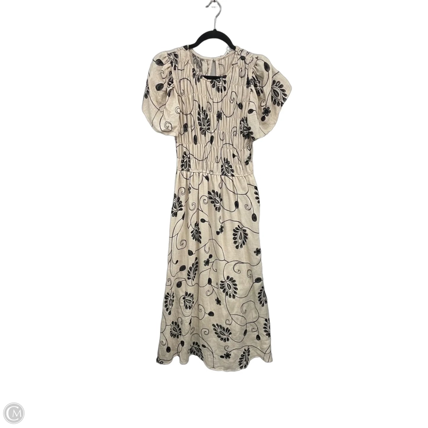 Dress Casual Midi By Clothes Mentor In Black & Tan, Size: M