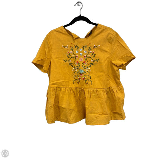 Top Short Sleeve By Shein In Gold & Green, Size: Xl