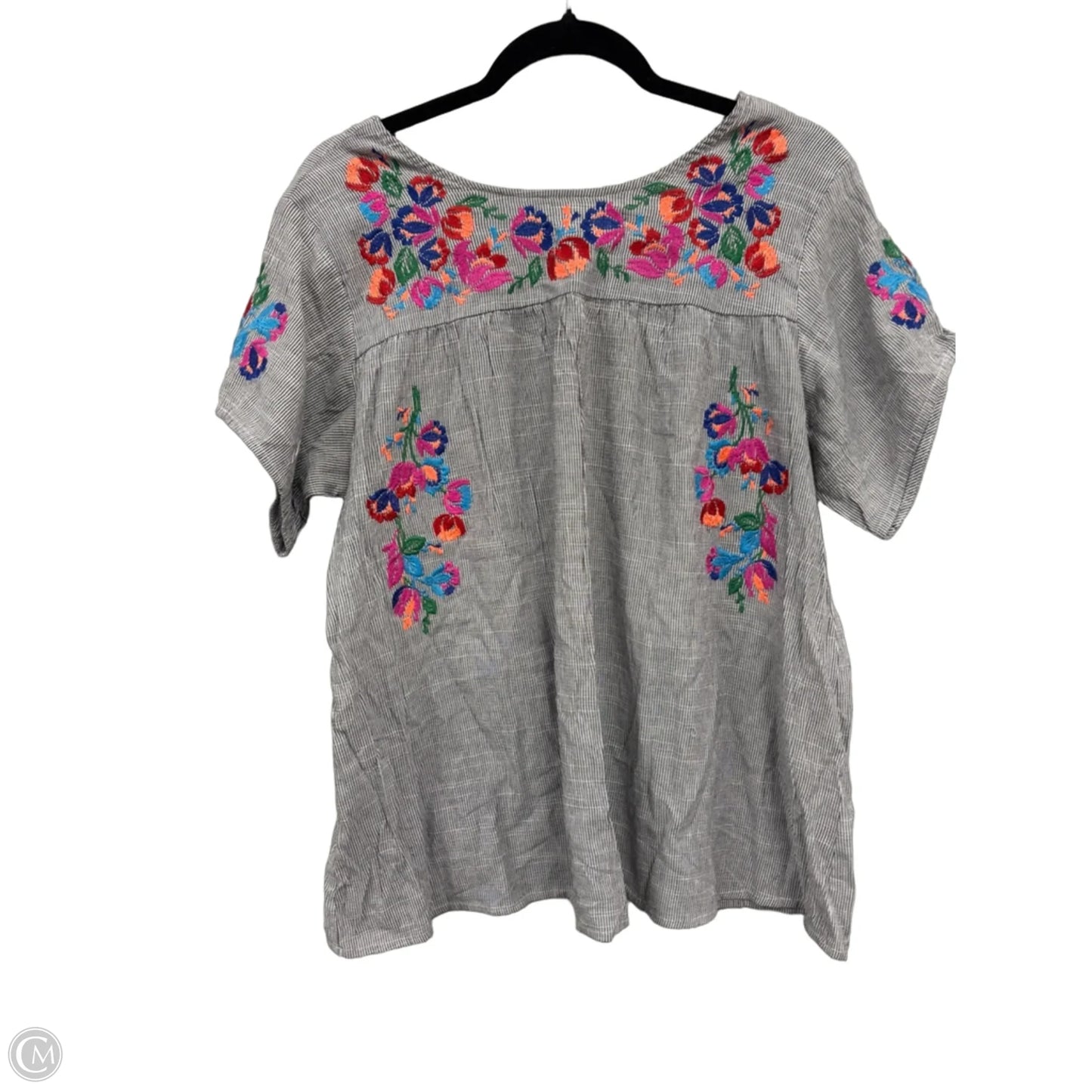 Top Short Sleeve By See And Be Seen In Black & Pink, Size: L