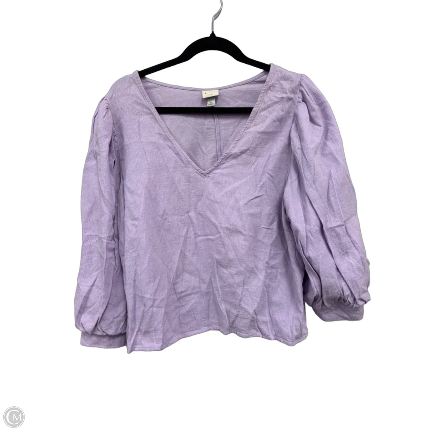 Top 3/4 Sleeve By A New Day In Purple, Size: Xl