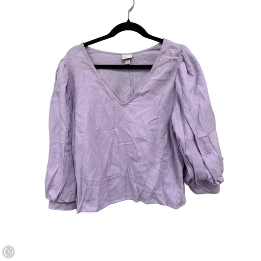 Top 3/4 Sleeve By A New Day In Purple, Size: Xl