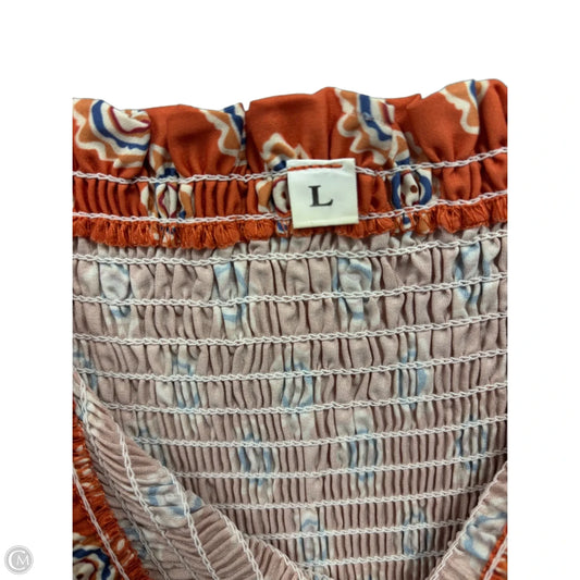 Dress Casual Midi By Clothes Mentor In Blue & Orange, Size: L