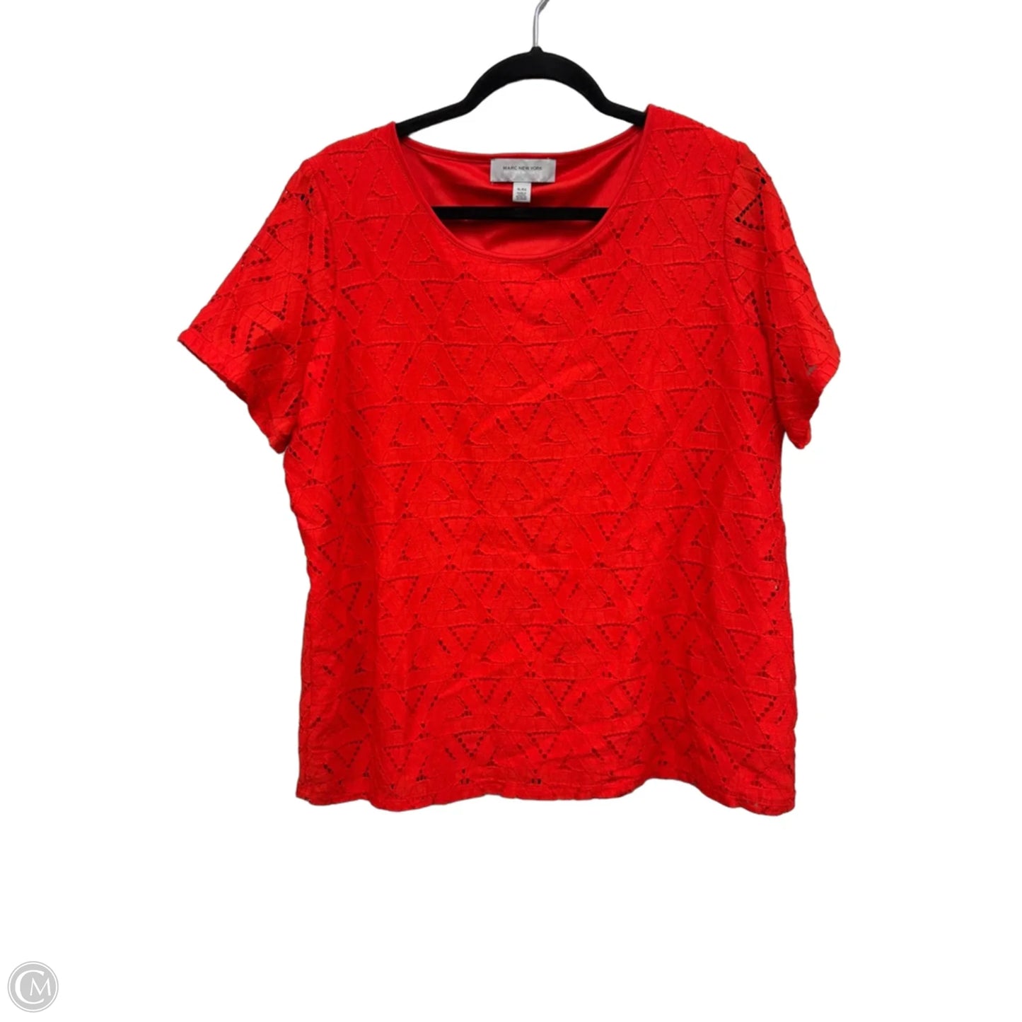 Top Short Sleeve By Marc New York In Orange, Size: Xl