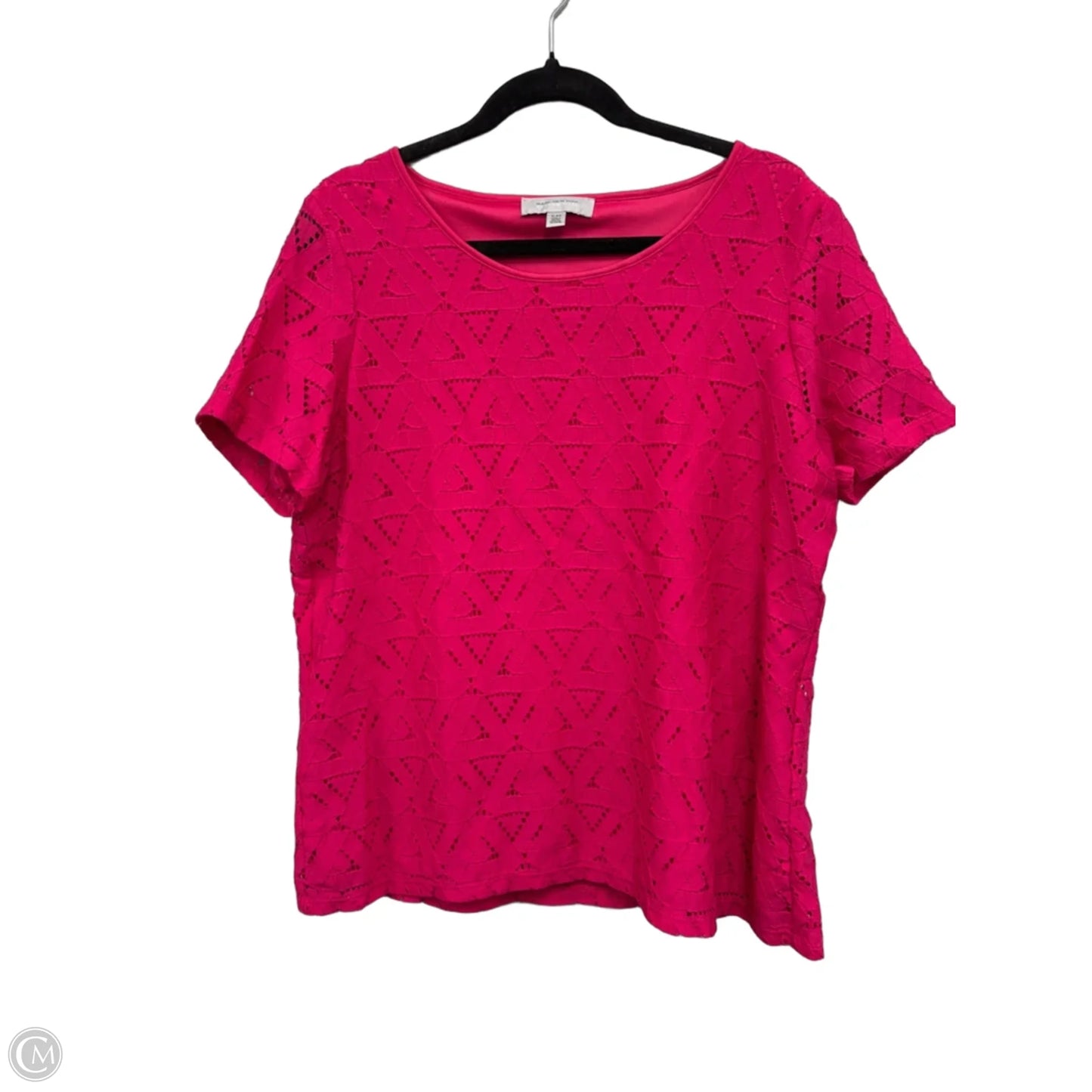 Top Short Sleeve By Marc New York In Pink, Size: Xl