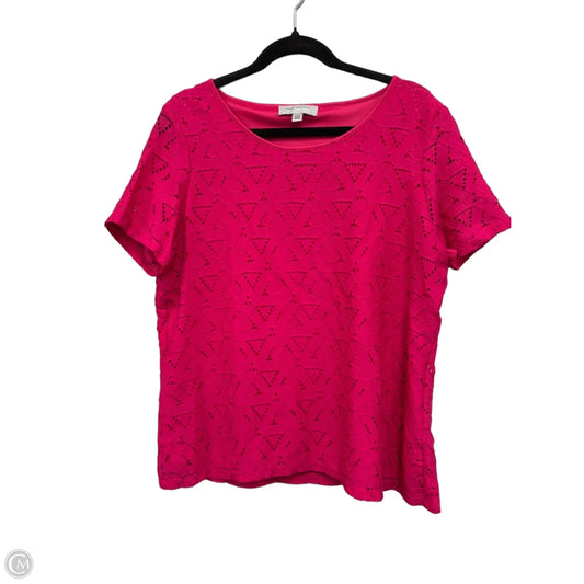 Top Short Sleeve By Marc New York In Pink, Size: Xl