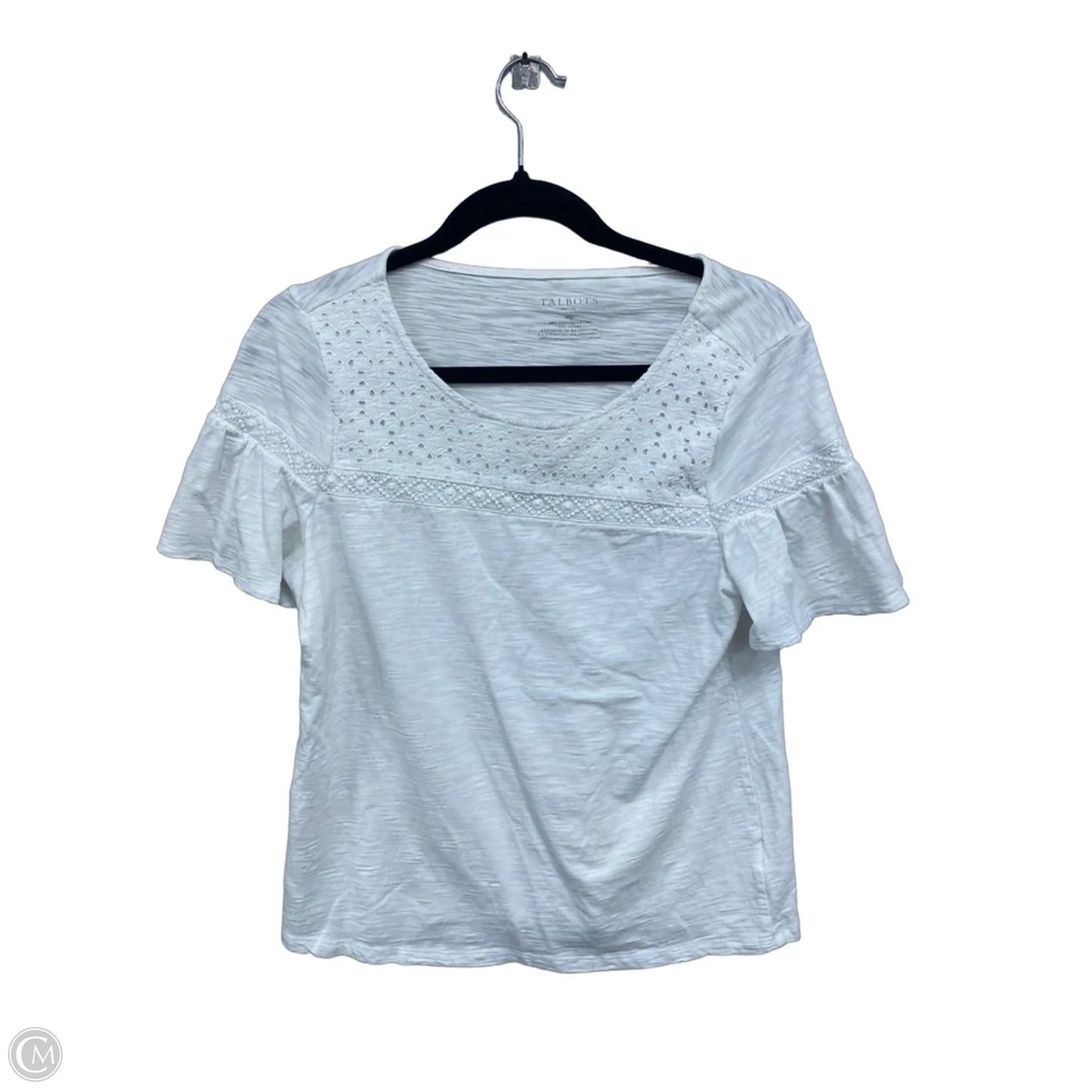 Top Short Sleeve By Talbots In White, Size: Mp