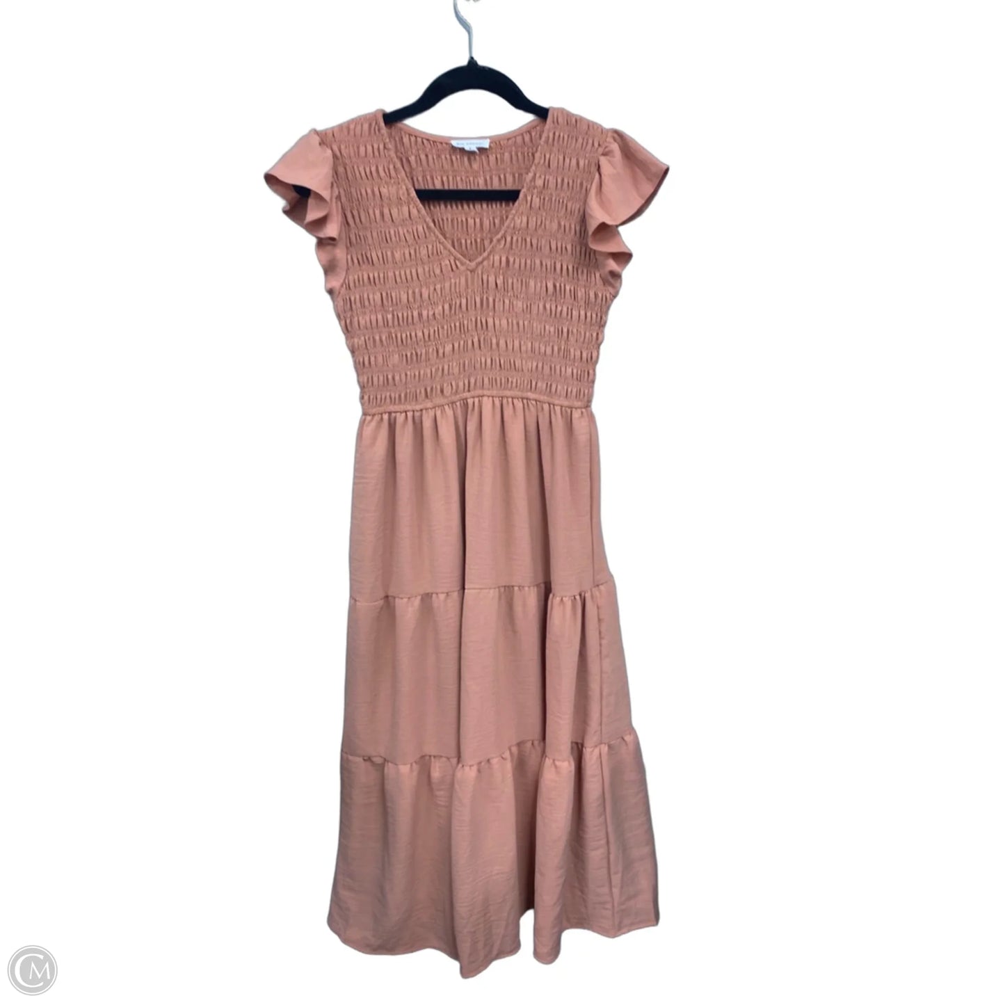 Dress Casual Midi By Blu Pepper In Peach, Size: S