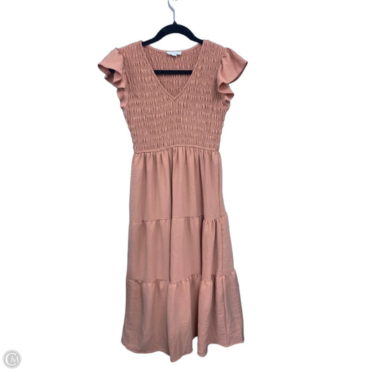 Dress Casual Midi By Blu Pepper In Peach, Size: S