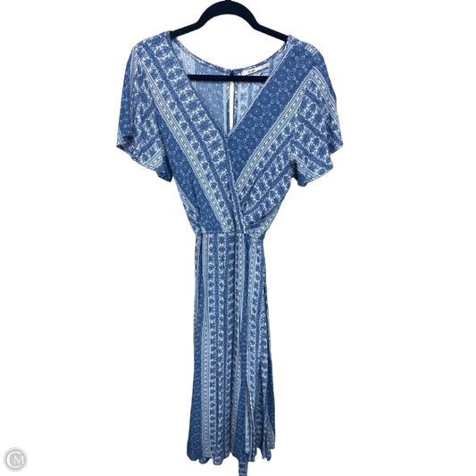 Dress Casual Midi By Mi Ami In Blue & White, Size: S