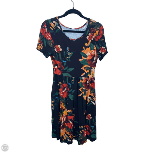 Dress Casual Midi By Clothes Mentor In Black & Orange, Size: S