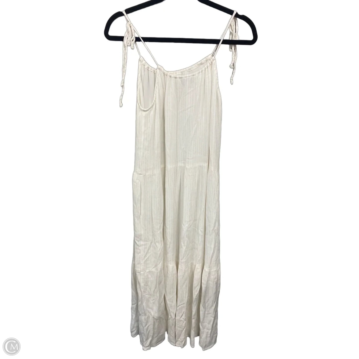 Dress Casual Midi By Clothes Mentor In Gold & White, Size: M