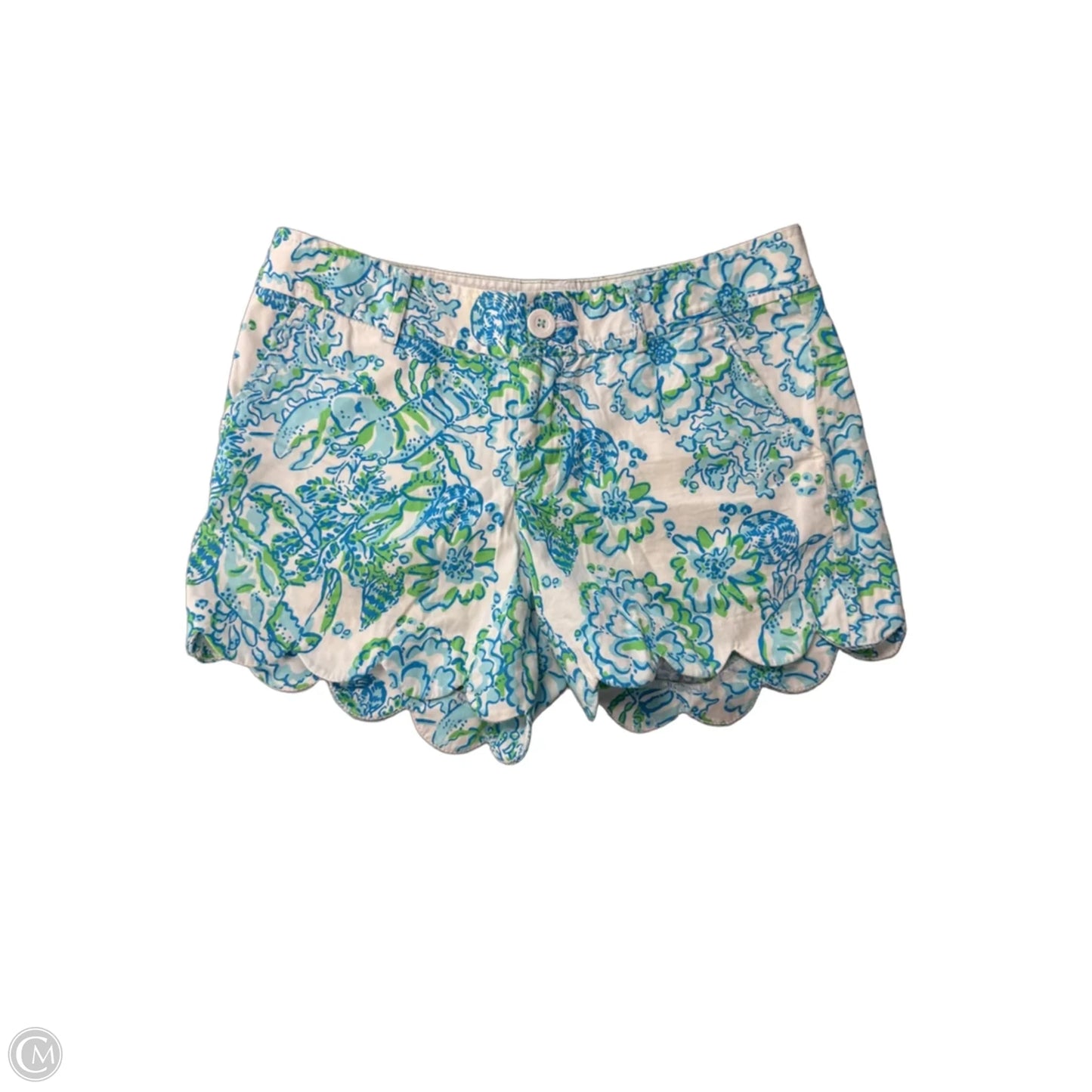 Shorts Designer By Lilly Pulitzer In Blue & White, Size: 0