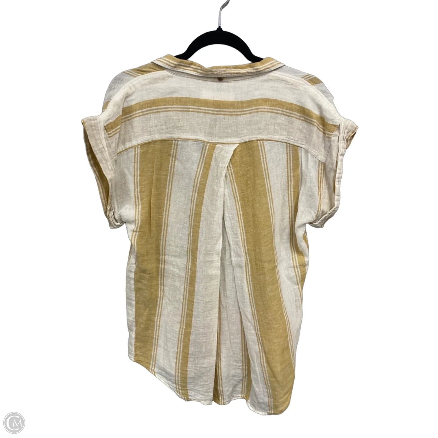 Top Short Sleeve By Thread And Supply In Gold & White, Size: S