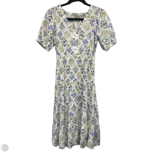 Dress Casual Midi By Loft In Blue & White, Size: Xsp