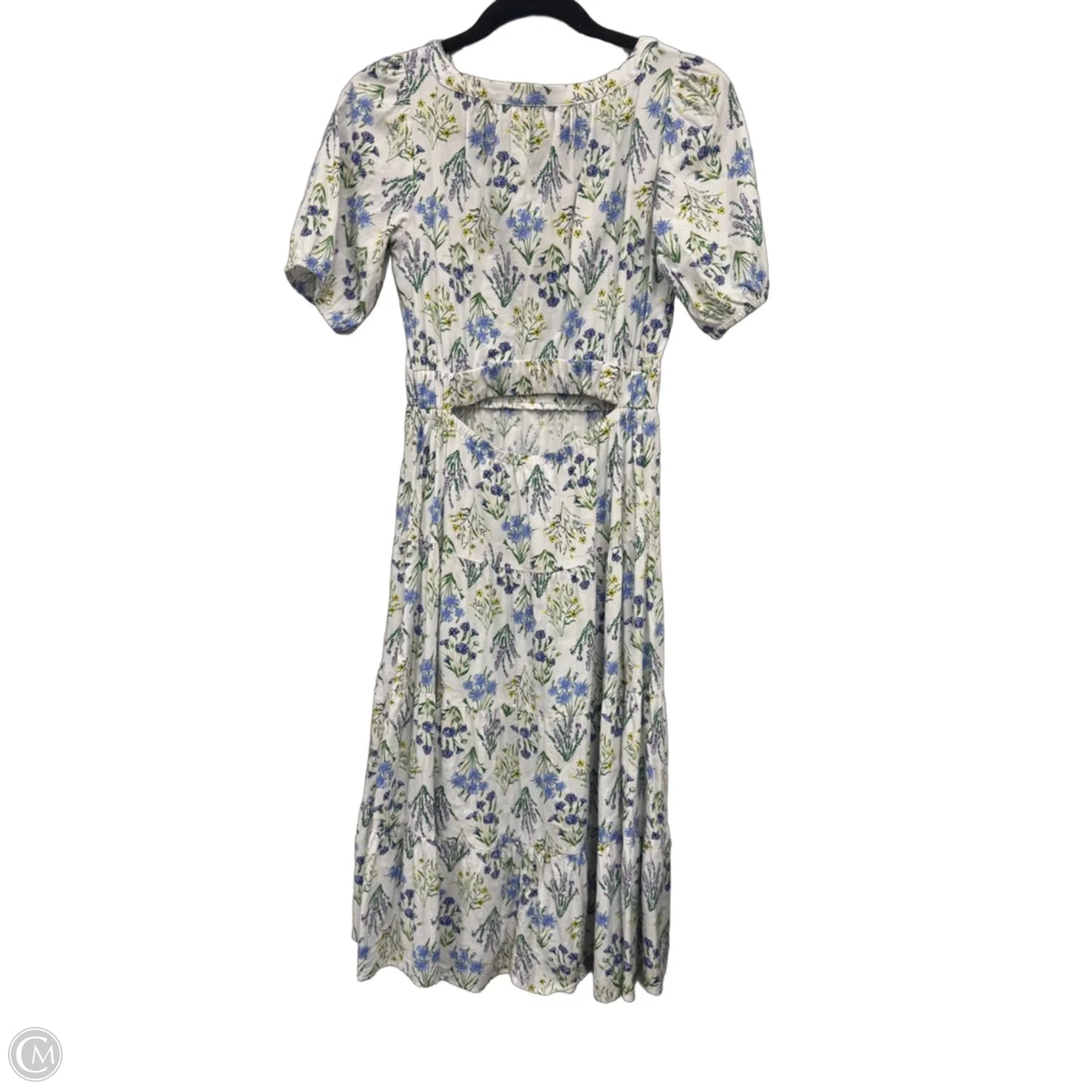 Dress Casual Midi By Loft In Blue & White, Size: Xsp