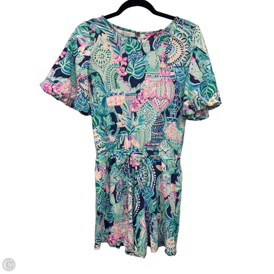 Romper Designer By Lilly Pulitzer In Blue & Pink, Size: S
