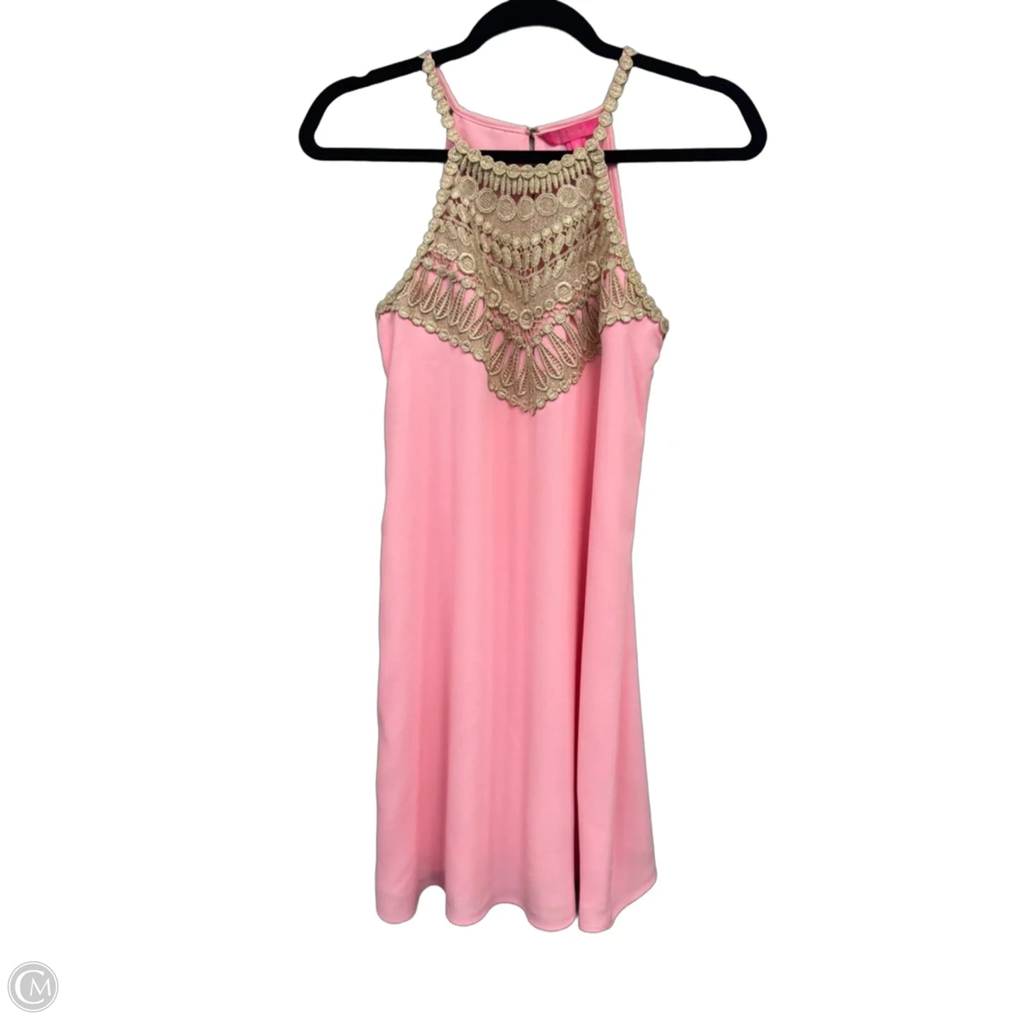 Dress Designer By Lilly Pulitzer In Gold & Pink, Size: 0