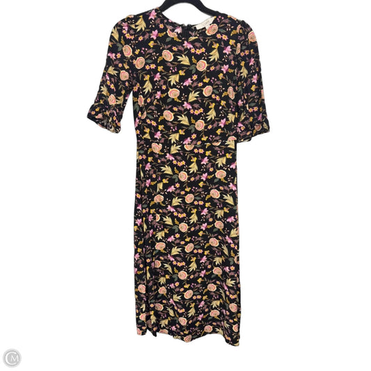 Dress Casual Midi By Loft In Black & Pink, Size: 0