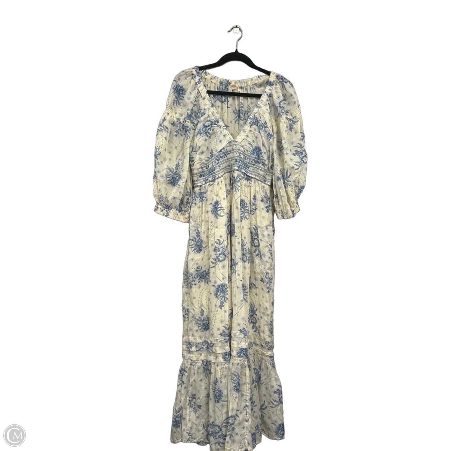 Dress Casual Maxi By Free People In Blue & Cream, Size: M