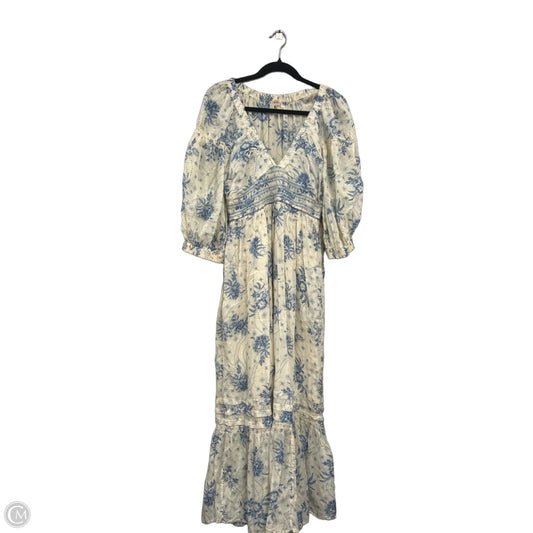 Dress Casual Maxi By Free People In Blue & Cream, Size: M