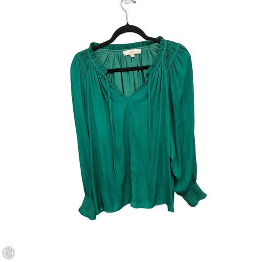 Top Long Sleeve By Loft In Green, Size: Xlp