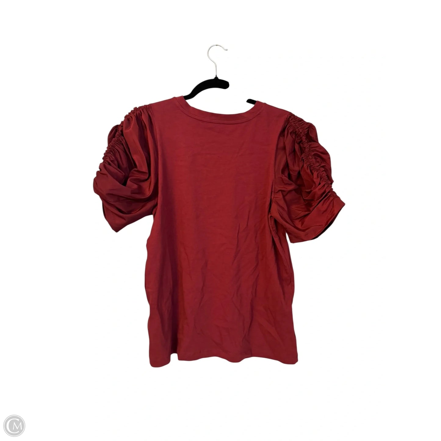 Top Short Sleeve By Express In Maroon, Size: L