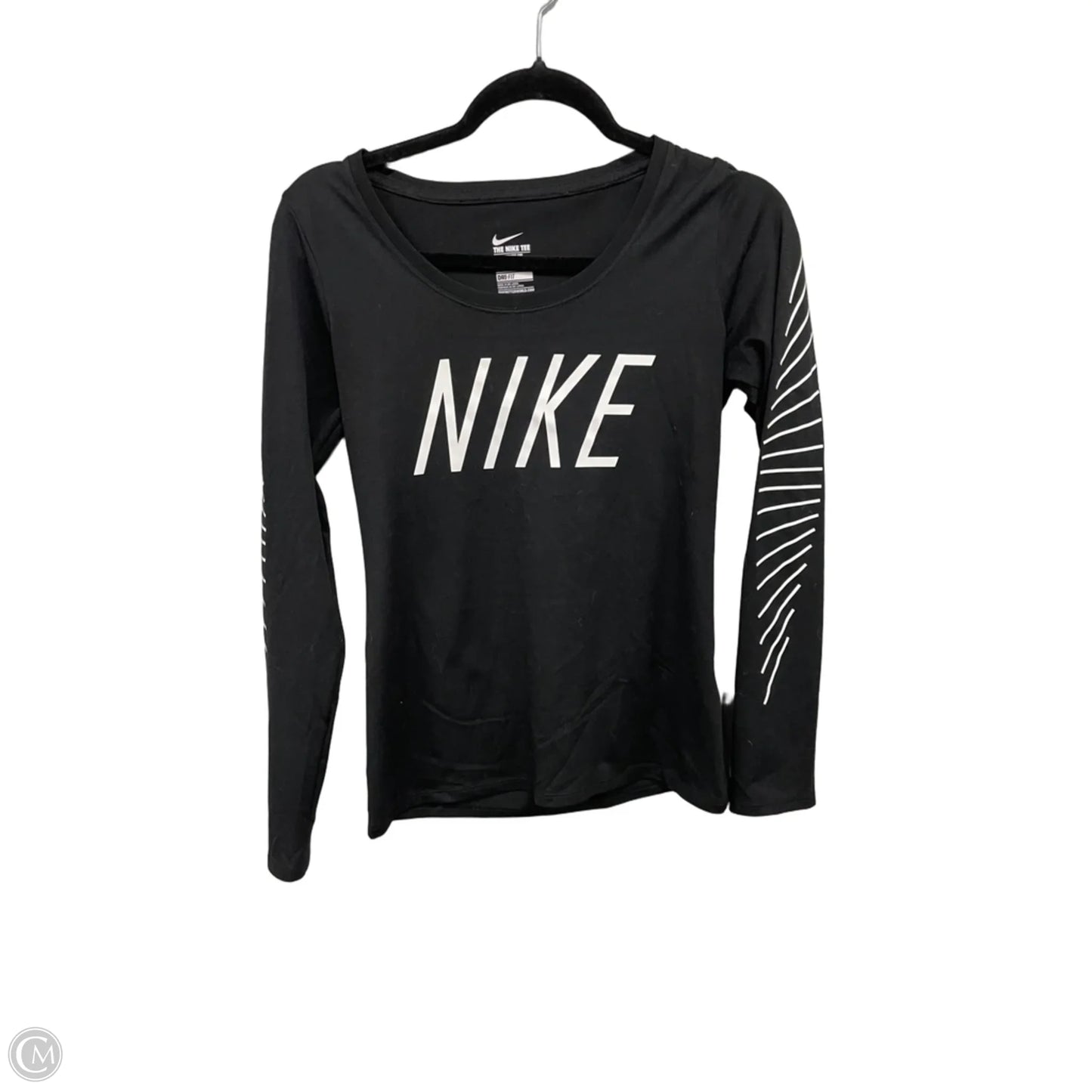 Athletic Top Long Sleeve Crewneck By Nike Apparel In Black, Size: S