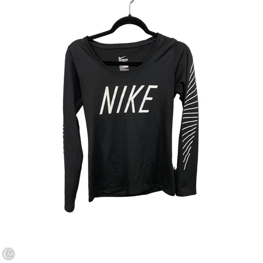 Athletic Top Long Sleeve Crewneck By Nike Apparel In Black, Size: S