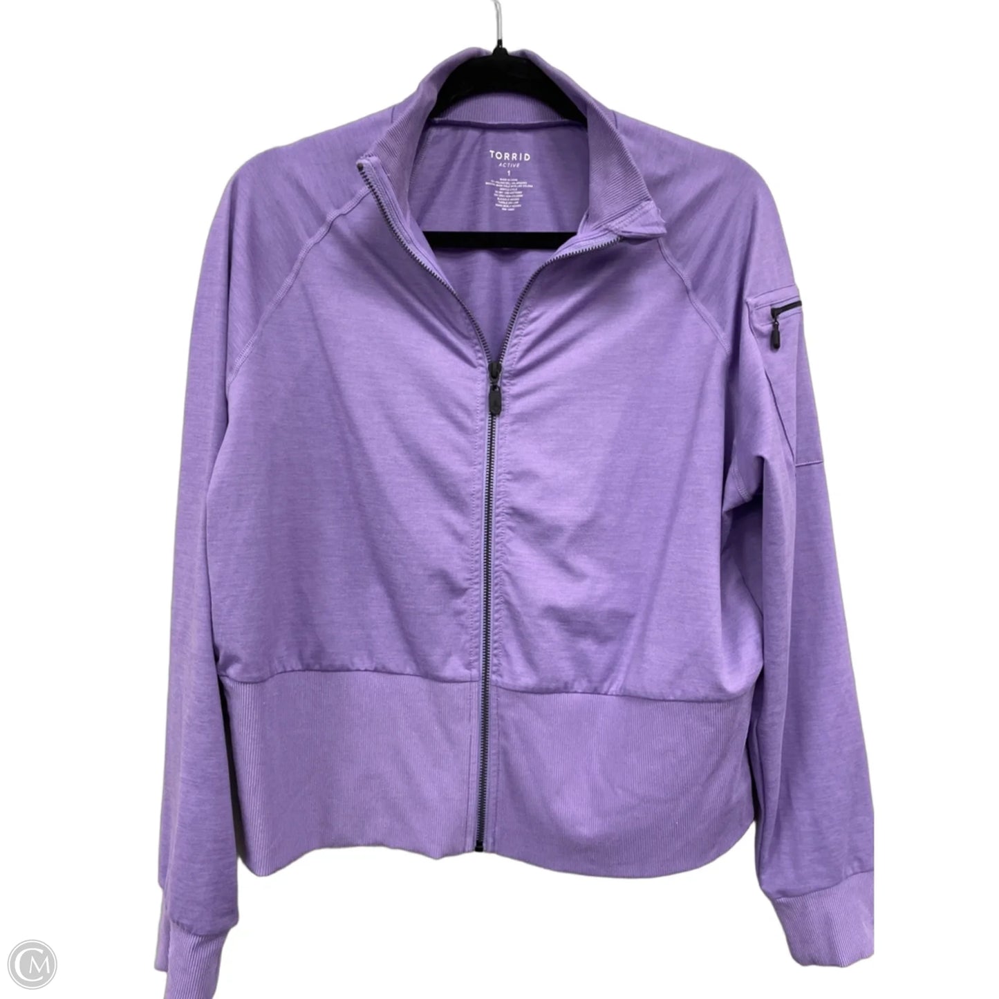 Athletic Jacket By Torrid In Purple, Size: 1x