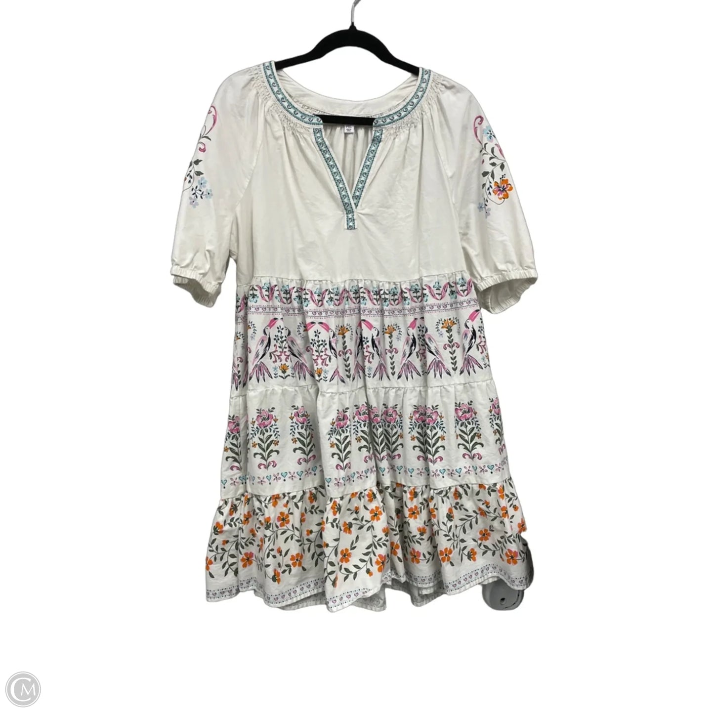 Dress Casual Short By Crown And Ivy In Cream & Pink, Size: Xlp