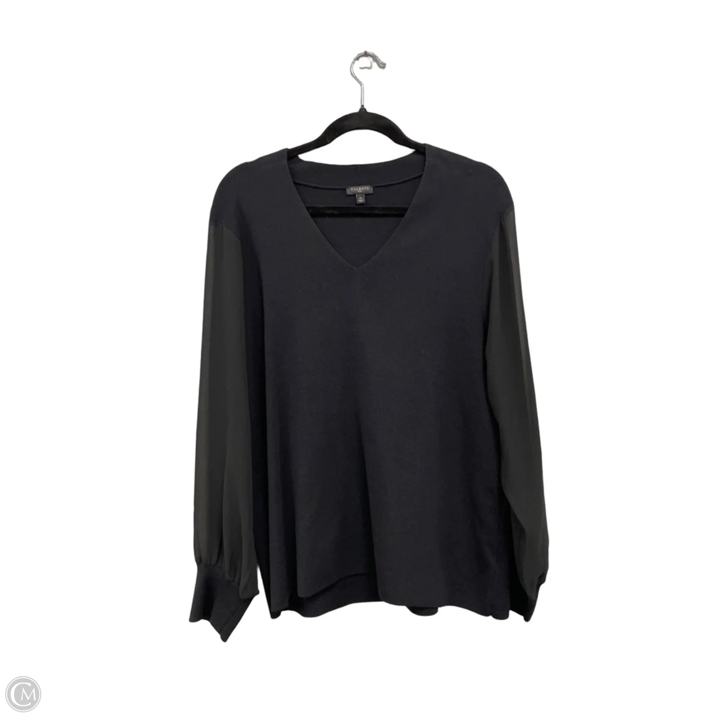 Top Long Sleeve By Talbots In Black, Size: 1x