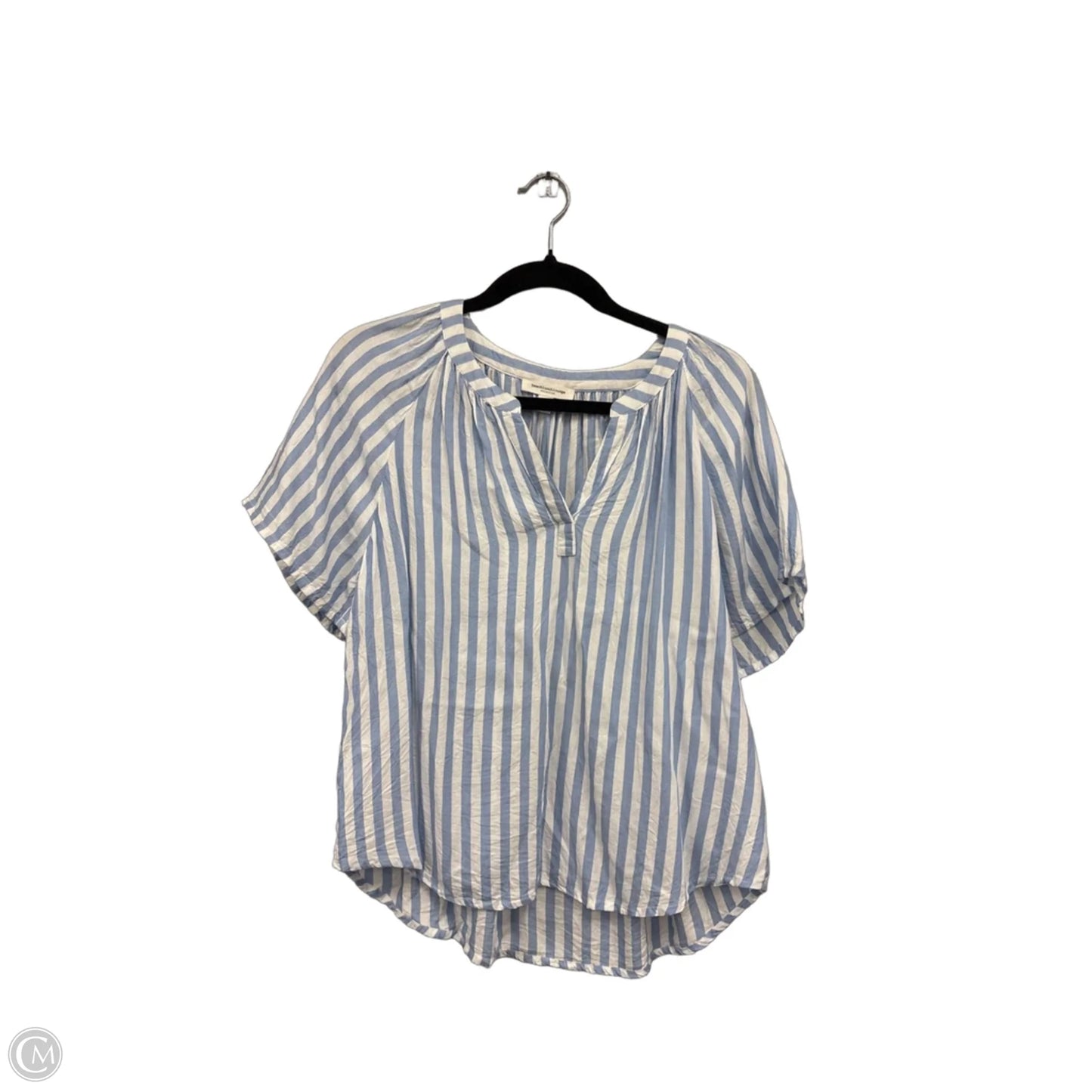 Top Short Sleeve By Beachlunchlounge In Blue & White, Size: M