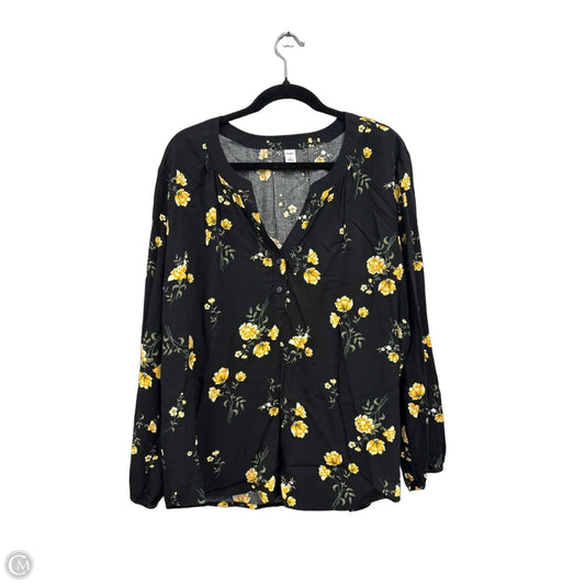 Top Long Sleeve By Old Navy In Black & Yellow, Size: Xl