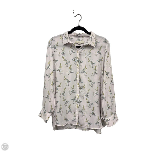Top Long Sleeve By Loft In Blue & Pink, Size: Lp
