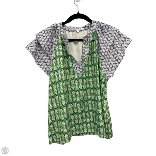 Top Short Sleeve By Joy Joy In Blue & Green, Size: M