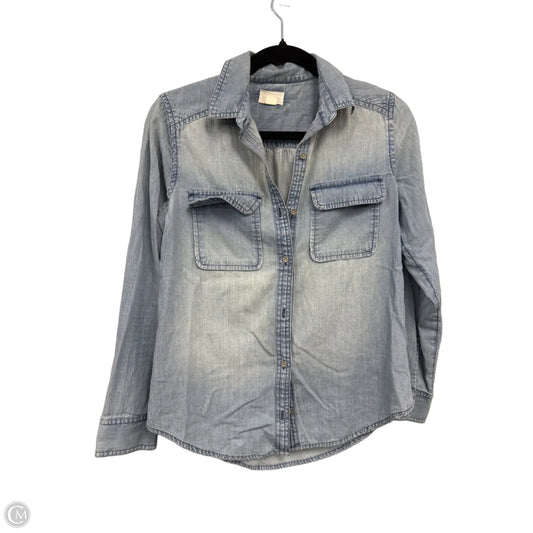Top Long Sleeve By Caslon In Blue, Size: Xs