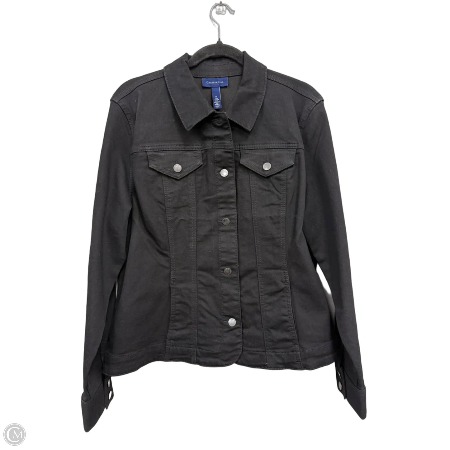 Jacket Denim By Charter Club In Black, Size: Xl