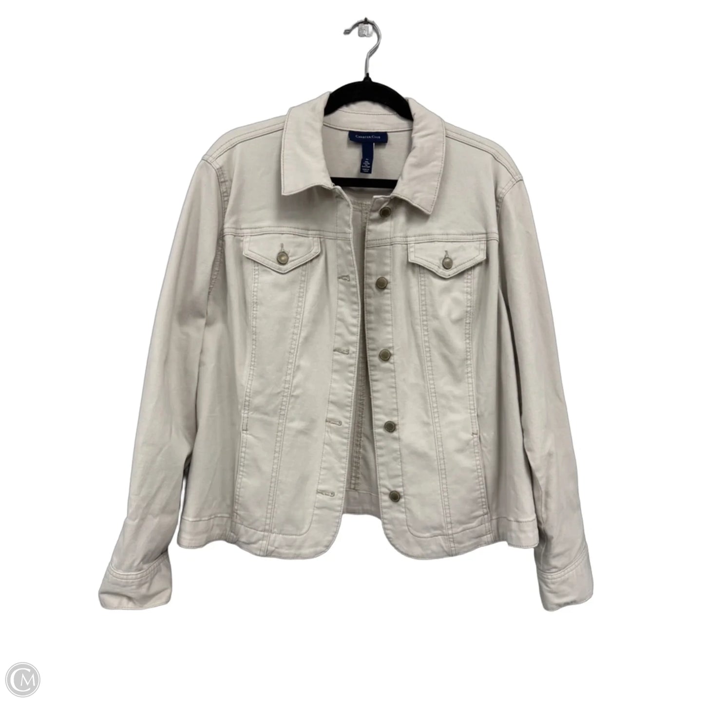 Jacket Denim By Charter Club In Tan, Size: Xl