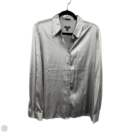 Blouse Long Sleeve By Talbots In Grey, Size: 16