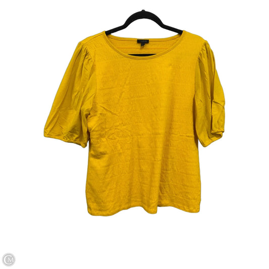 Top Short Sleeve By Talbots In Gold, Size: L