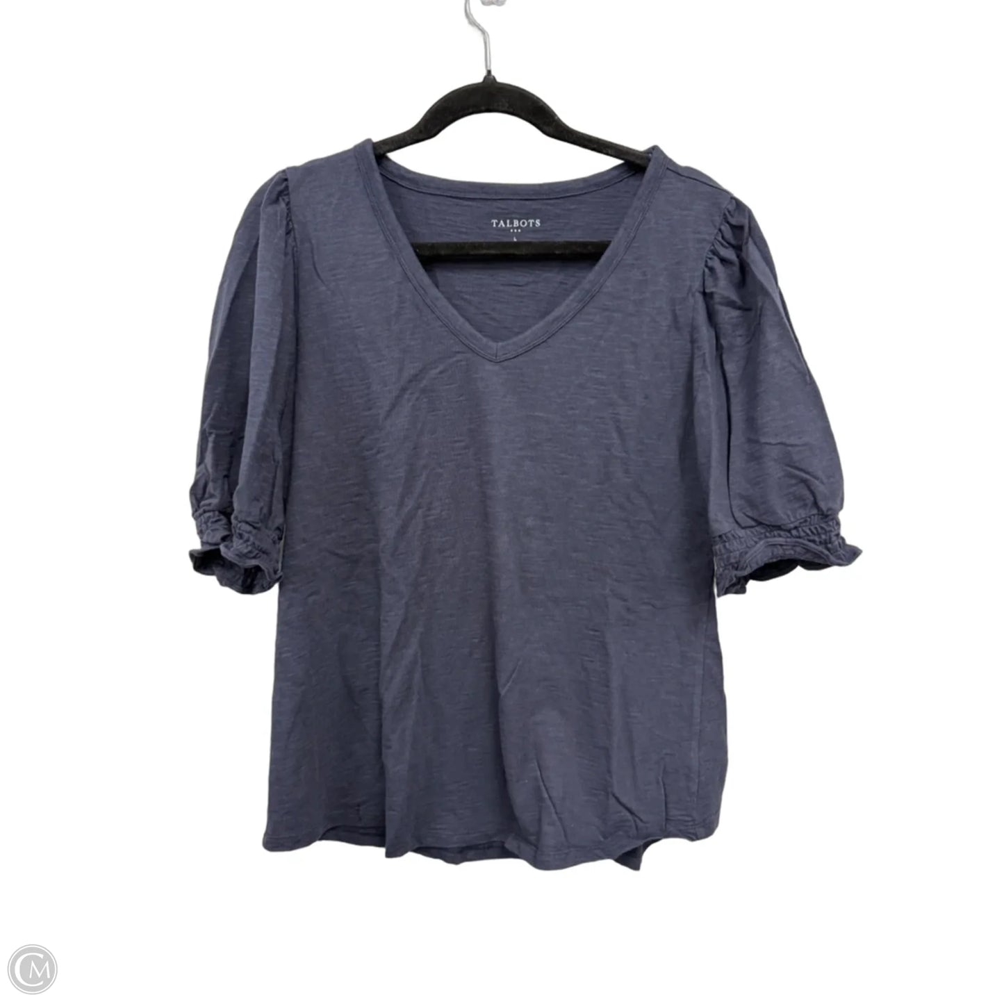 Top Short Sleeve By Talbots In Navy, Size: L