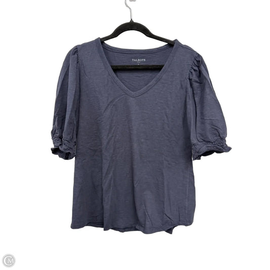 Top Short Sleeve By Talbots In Navy, Size: L