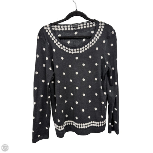 Sweater By Talbots In Black & Grey, Size: L