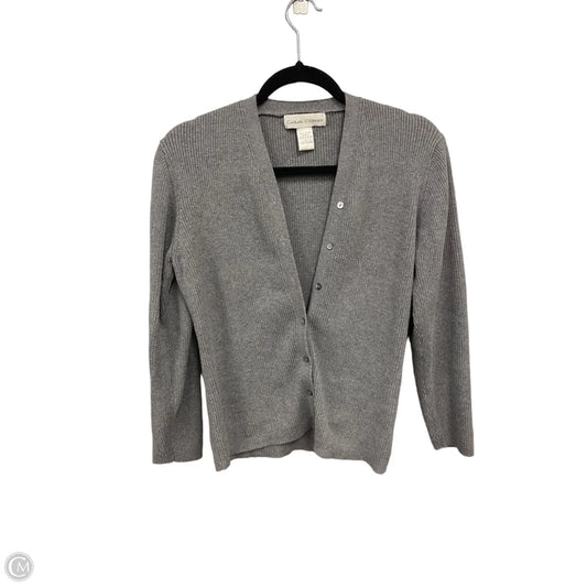 Sweater Cardigan By Casual Corner In Grey, Size: L