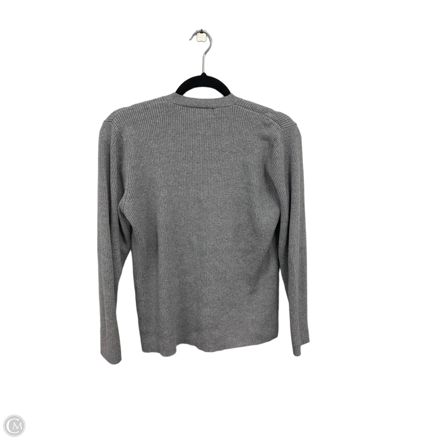 Sweater Cardigan By Casual Corner In Grey, Size: L